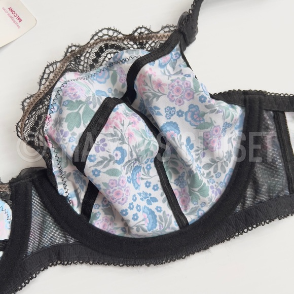 Freya 32D Sapphire Nieve 4061 Non-Padded Floral & Lace Underwire Balcony Bra - Picture 14 of 16